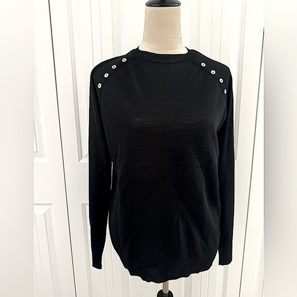 PURE ALPACA 100% Baby Alpaca Wool Black Knitted Handmade Sweater Size Medium - Picture 1 of 14